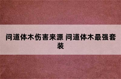 问道体木伤害来源 问道体木最强套装